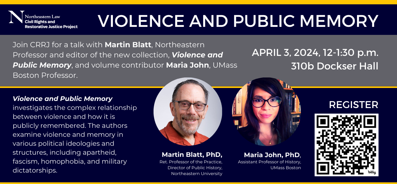 “Violence and Public Memory” discussion hosted by CRRJ