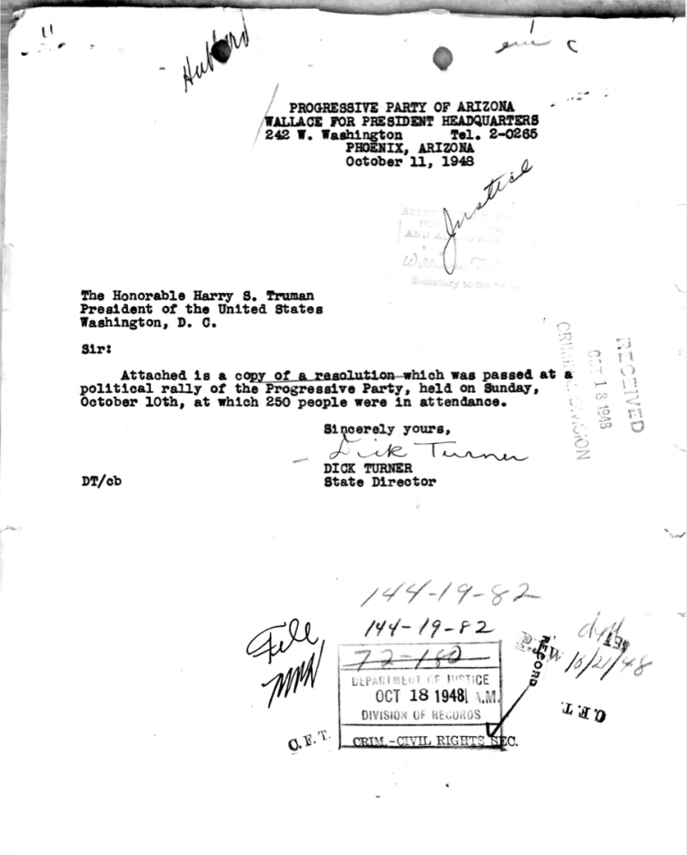 Department of Justice, litigation case files: Isaiah Nixon. September 1948-April 1949. Courtesy of the Burnham-Nobles Digital Archive.